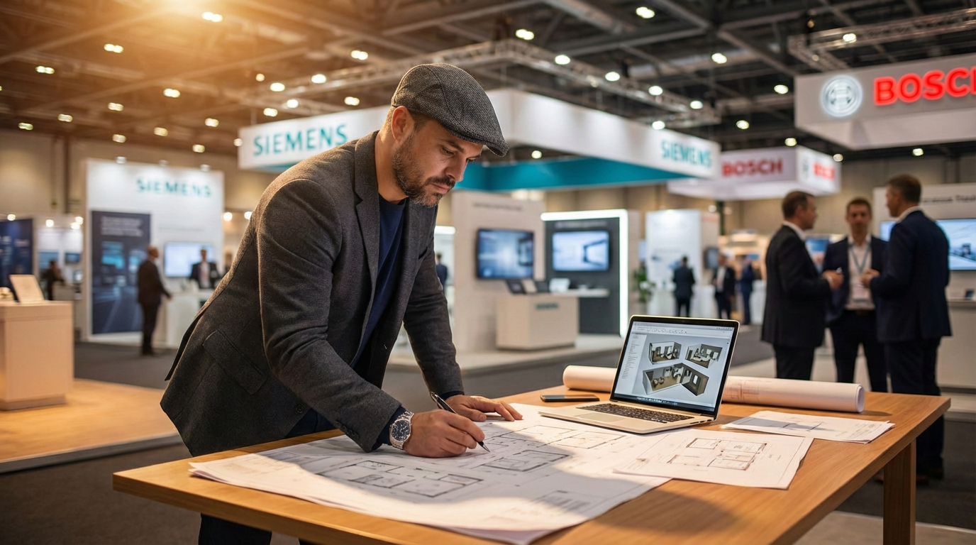 Exhibition hall with stands